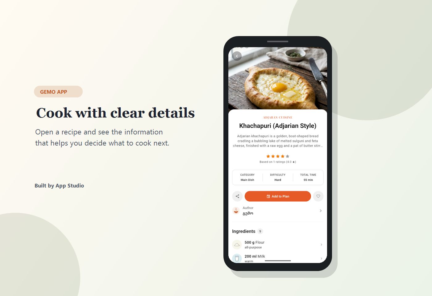 Gemo screenshot: Recipe details