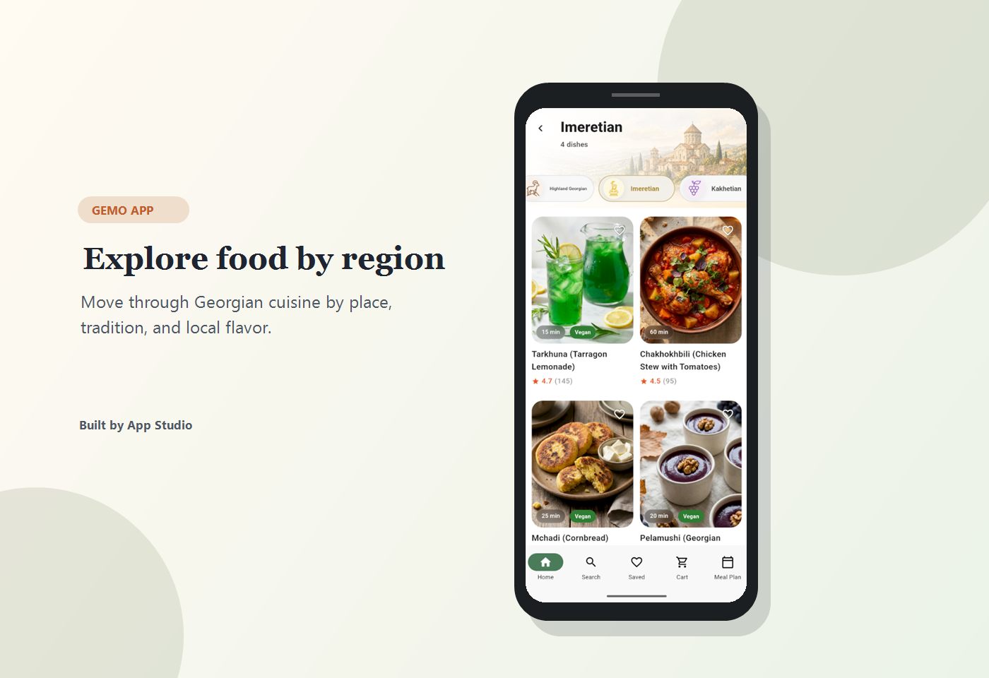 Gemo screenshot: Regional cuisine